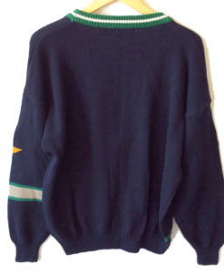 Hathaway Golf Graphic Sweater Blue Long Sleeve Hand Intarsia Vintage Mens  Medium