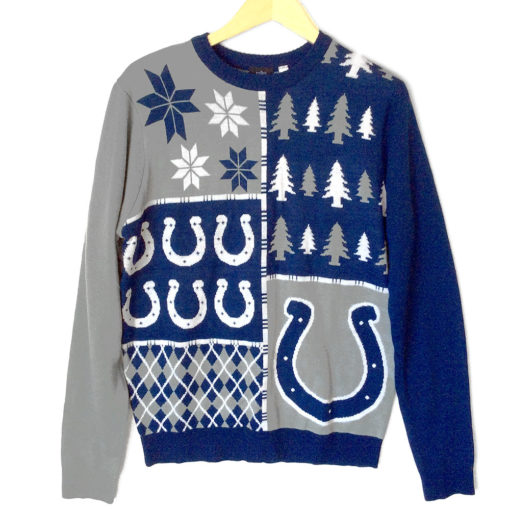 NFL Licensed Indianapolis Colts Busy Block Ugly Christmas Sweater