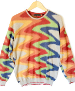 Tundra Trippy Rainbow Swirl Ugly Golf Sweater