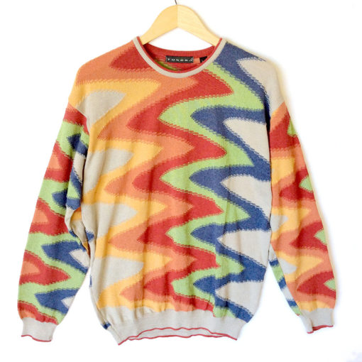 Tundra Trippy Rainbow Swirl Ugly Golf Sweater
