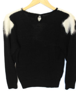 Vintage 80s Fuzzy Angora Shoulders Tacky Ugly Sweater