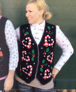 Candy Cane Hearts Tacky Ugly Christmas Sweater Vest