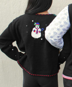 Christmas Carol Santas + Snowmen Ugly Holiday Sweater