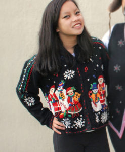 Christmas Carol Santas + Snowmen Ugly Holiday Sweater
