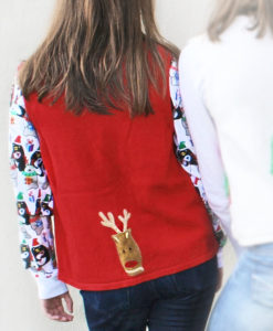 Christmas Light Antlers Reindeer Tacky Ugly Christmas Vest