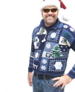 'Frusty' The Snowman Blue Tacky Ugly Christmas Sweater