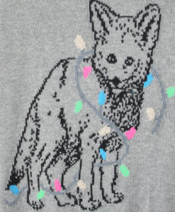Husky Puppy Dog Tangled in Christmas Lights Ugly Sweater