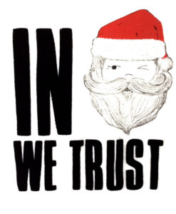 In Santa We Trust Ugly Christmas Crop Top - White