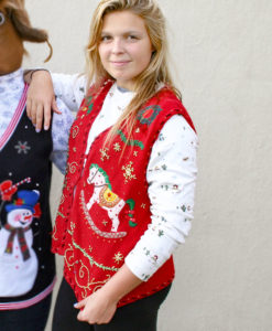 Rocking Horse + Christmas Tree Beaded Ugly Christmas Sweater Vest
