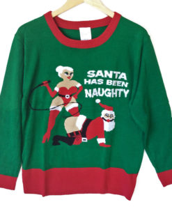 Santa Has Been Naughty Funny Adult Humor Tacky Ugly Christmas Sweater