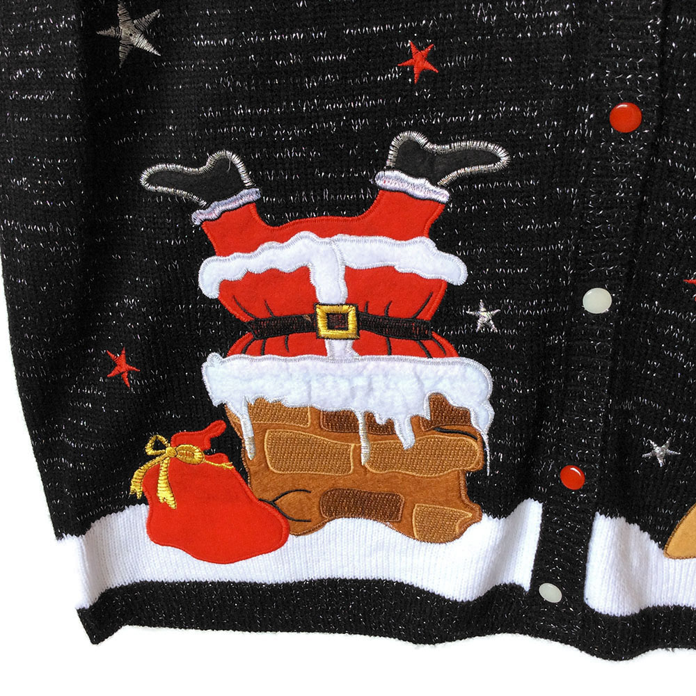 Santa's Stuck in the Chimney Tacky Ugly Christmas Sweater Vest - The ...