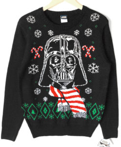 Star Wars Darth Vader Striped Scarf Ugly Christmas Sweater