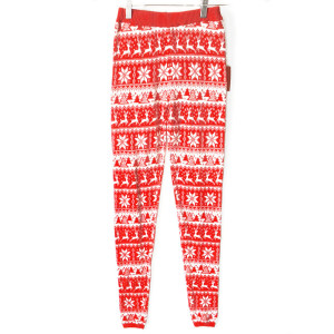 Super Soft Knit Red Nordic Snowflake Ugly Christmas Sweater Leggings ...