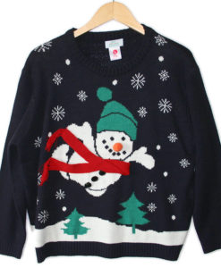 Superman Snowman Tacky Ugly Christmas Sweater