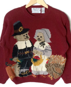 Teddy Bear Pilgrims Thanksgiving Ugly Sweater