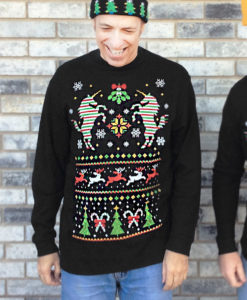 Unicorn Ugly Christmas Sweater Style Thermal Shirt