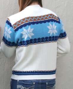 Vintage 70s Nordic Snowflake Ugly Ski / Christmas Sweater