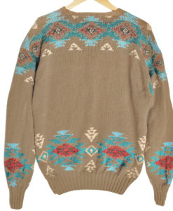Vintage 90s Ralph Lauren Polo Country Indian / Native American Ugly Sweater  - The Ugly Sweater Shop