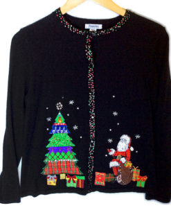 Christmas Tree + Dirty Santa Tacky Ugly Holiday Sweater