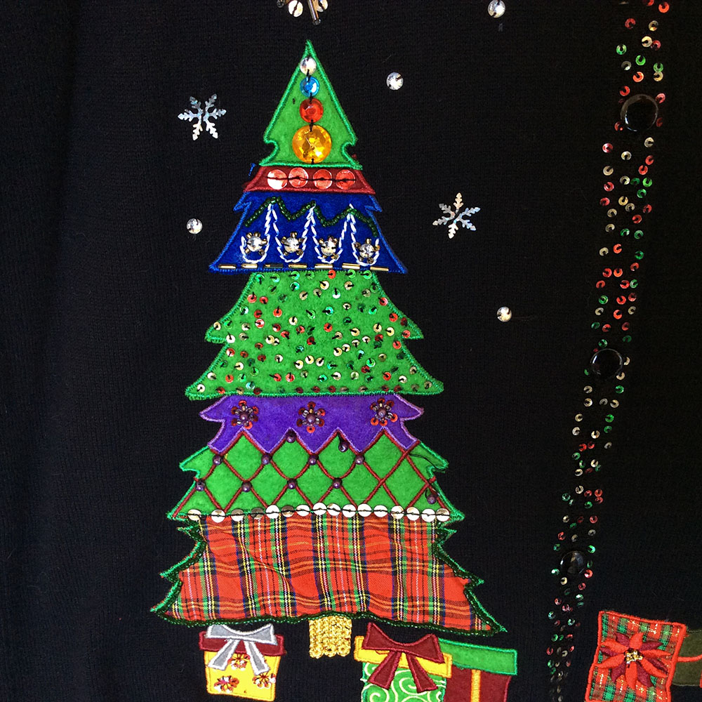 Christmas Tree + Dirty Santa Tacky Ugly Holiday Sweater - The Ugly ...