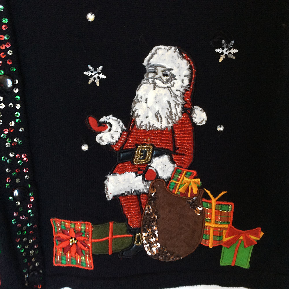 Christmas Tree + Dirty Santa Tacky Ugly Holiday Sweater - The Ugly ...