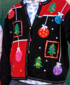 Christmas Trees + Ornaments Tacky Ugly Holiday Sweater