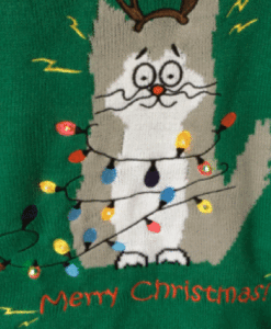 Electrocuted Kitty LED Light Up Cat Lady Ugly Christmas Sweater