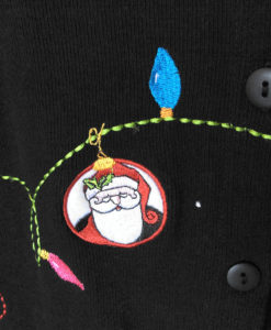 Embroidered Ornaments and Lights Ugly Christmas Shirt