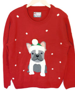 Louisville Cardinals French Bulldog Wearing Sweater Ornament
