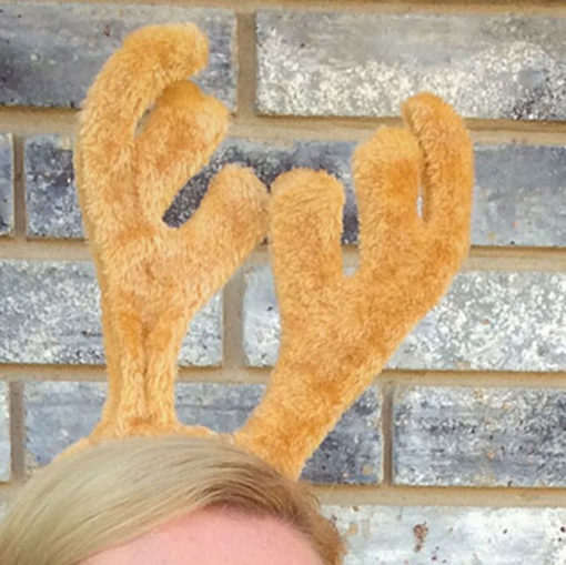 Fuzzy Reindeer Antler Headband