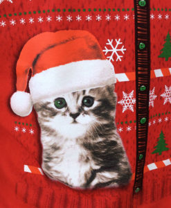 Kitty In My Pocket Crazy Cat Dude Faux Ugly Christmas Sweater Sweatshirt