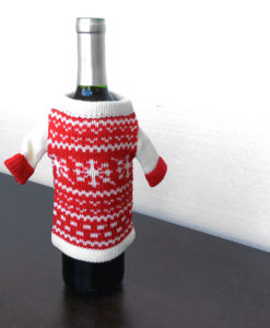 Knit Ugly Christmas Sweater For Your Bottle of Wine (+Hat & Scarf)