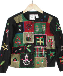 Michael Simon Tapestry Style Embroidered Ugly Christmas Shirt