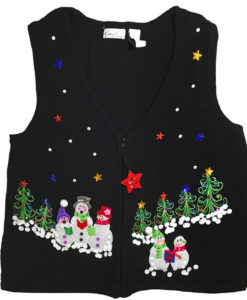 Singing Snowmen Tacky Ugly Christmas Sweater Vest