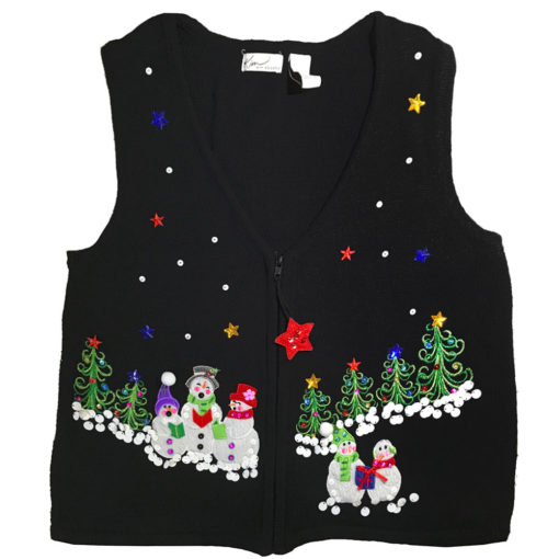 Singing Snowmen Tacky Ugly Christmas Sweater Vest