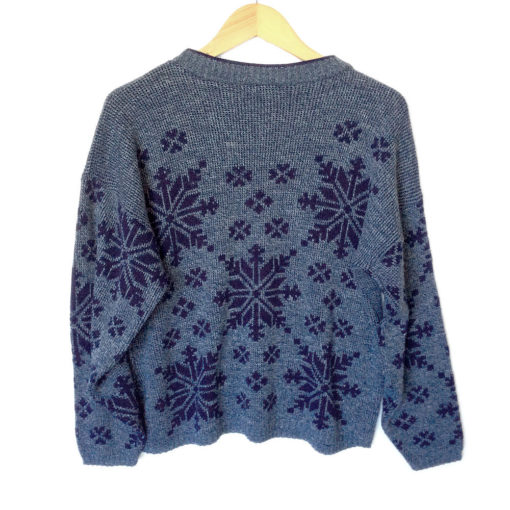 Vintage 80s Blue Snowflake Ugly Ski Sweater