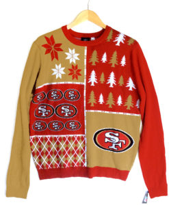 NFL Licensed San Francisco 49ers Busy Block Ugly Christmas Sweater