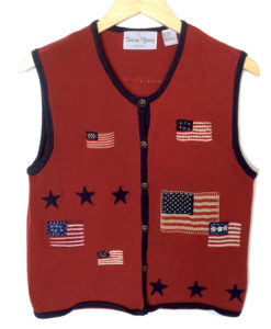 USA Flag Patriotic Election Day or 4th of July Ugly Sweater Vest