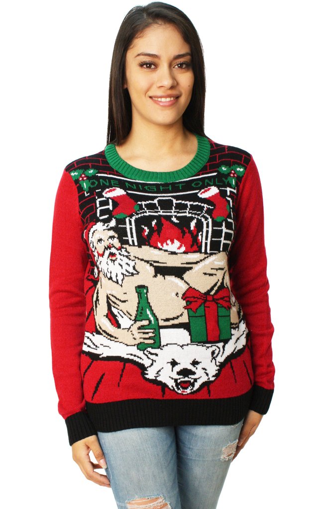 Ugly Christmas Sweater Women's One Night Only LED Light Up Sweater ...