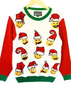 'All The Feels' Santa Emoji Tacky Ugly Christmas Sweater
