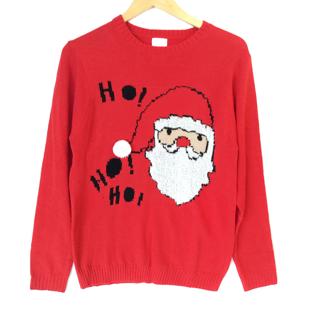Big Head Santa Tacky Ugly Christmas Sweater - The Ugly Sweater Shop
