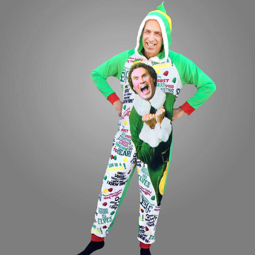 Buddy The Elf Graphic Union Suit One-Piece Onesie Pajamas - The Ugly