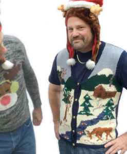 Christmas Cabin In The Mountains Tacky Ugly Sweater Vest