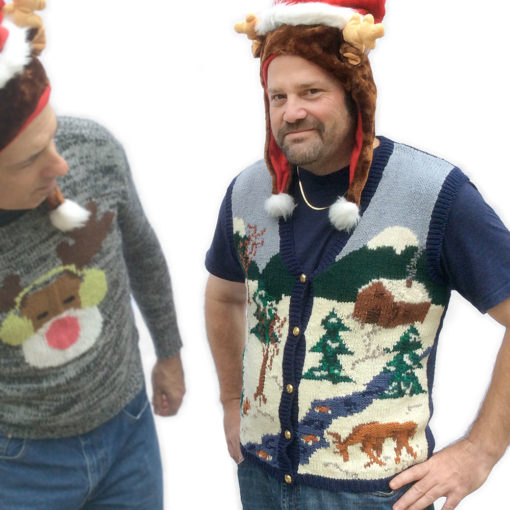 Christmas Cabin In The Mountains Tacky Ugly Sweater Vest