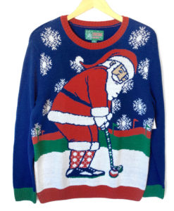 Santa's Golf Vacation Tacky Ugly Christmas Sweater