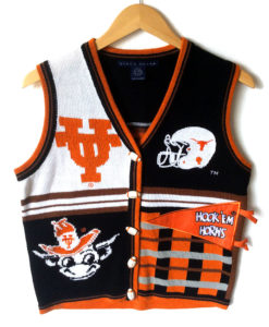 University of Texas Hook 'Em Horns Tacky Ugly Sweater Vest