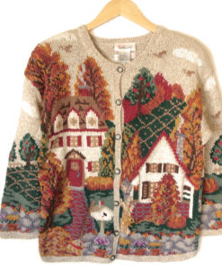 Vintage 90s Home For Thanksgiving Tacky Ugly Sweater