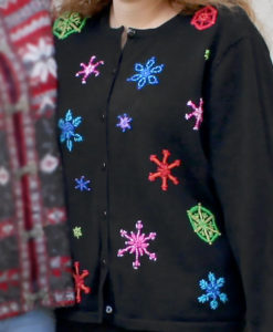 Colorful Snowflakes Fine Gauge Knit Ugly Christmas Sweater