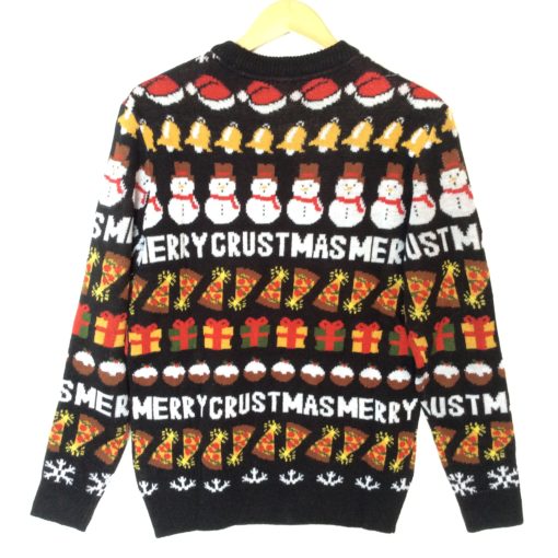 Merry Crustmas Pizza Lover Tacky Ugly Christmas Sweater