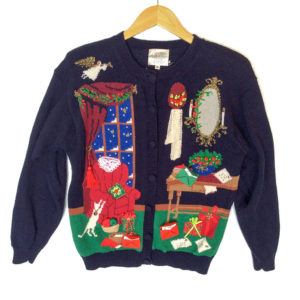 Vintage 90s Victorian Granny Christmas Tacky Ugly Cardigan Sweater ...